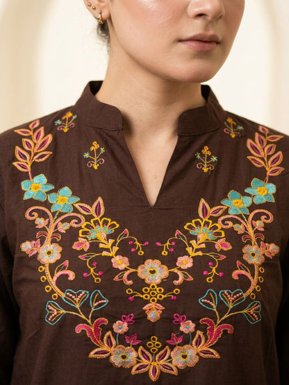 Nakshi Co-Ord Set Brown