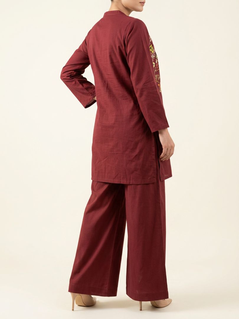 Nakshi Co-Ord Set Maroon