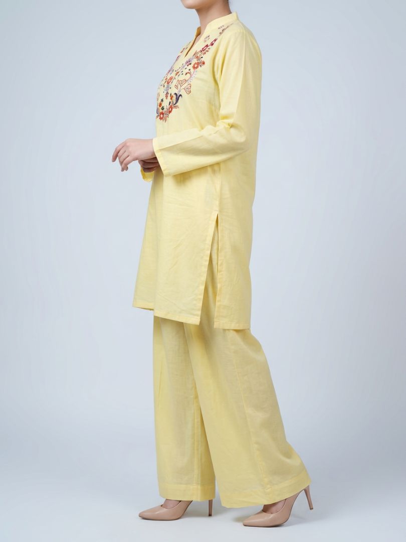Nakshi Co-Ord Set Pastel Yellow