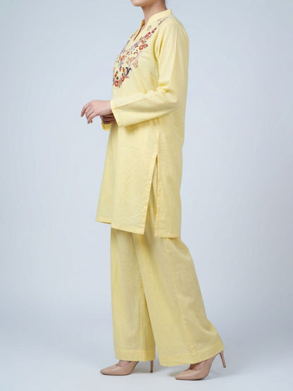 Nakshi Co-Ord Set Pastel Yellow