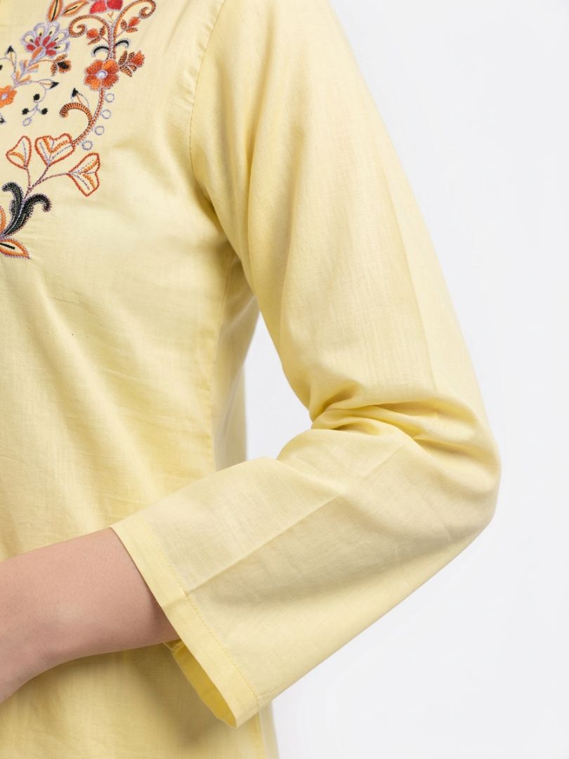 Nakshi Co-Ord Set Pastel Yellow