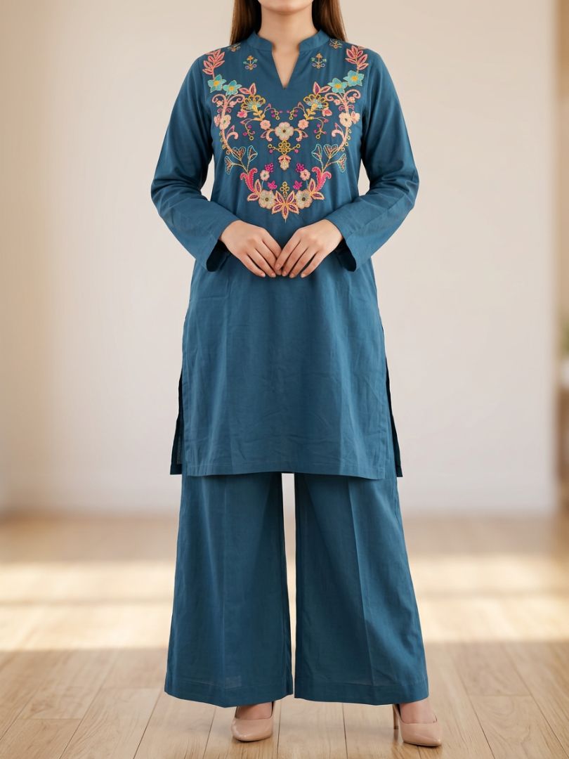 Nakshi Co-Ord Set Zinc