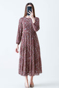 Maxi Regular Midi Dress-Paisley Maroon