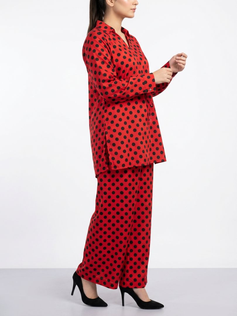 Polka Co-Ord Set Red