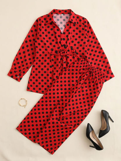 Polka Co-Ord Set Red