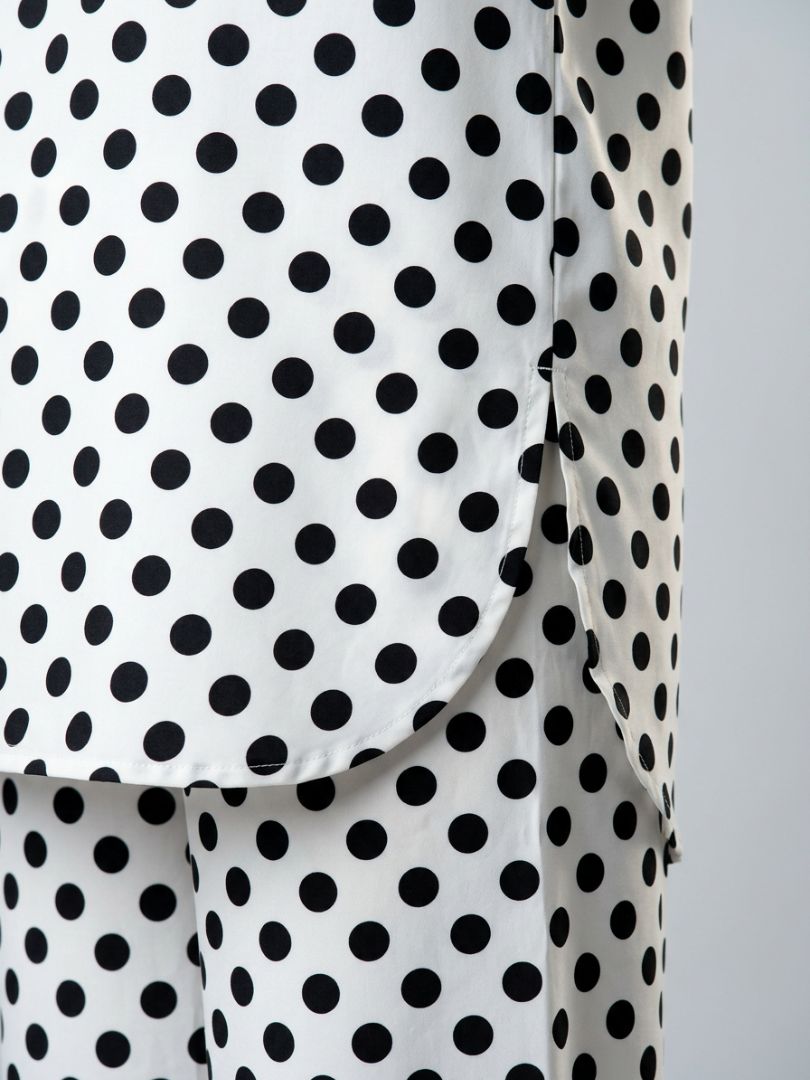 Polka Co-Ord Set White