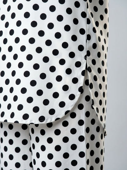 Polka Co-Ord Set White
