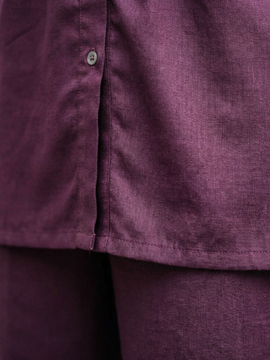 Co-Ord Set V Button Neck-Megenta