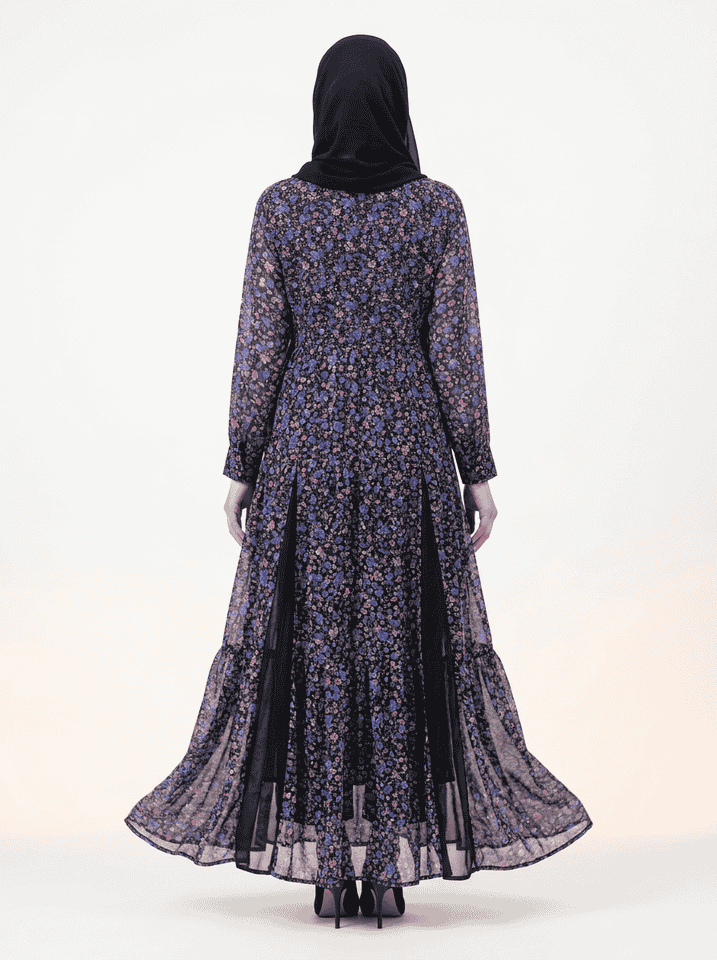 Violet Bloom Chiffon Maxi