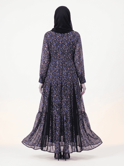 Violet Bloom Chiffon Maxi