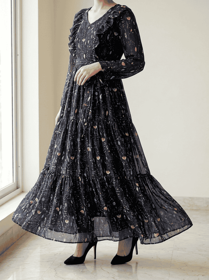 Dusk Garden Chiffon Maxi