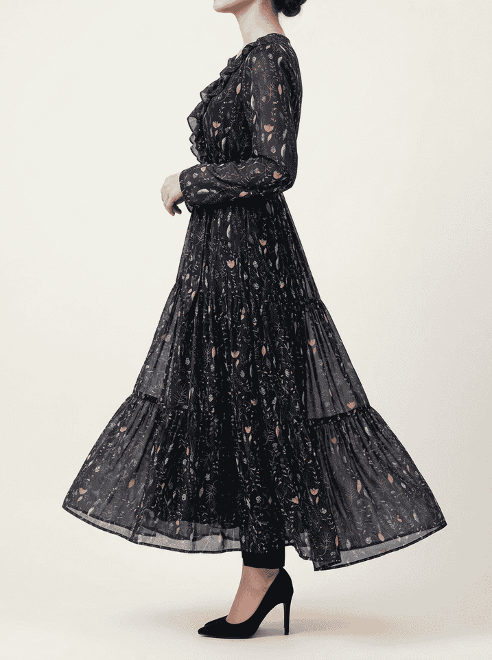 Dusk Garden Chiffon Maxi