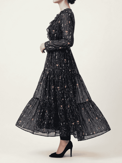 Dusk Garden Chiffon Maxi