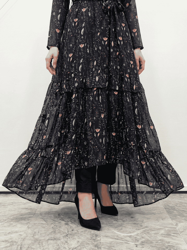 Dusk Garden Chiffon Maxi