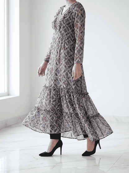 Lila Mosaic Chiffon Maxi