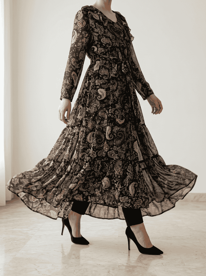 Mira Paisley Chiffon Maxi