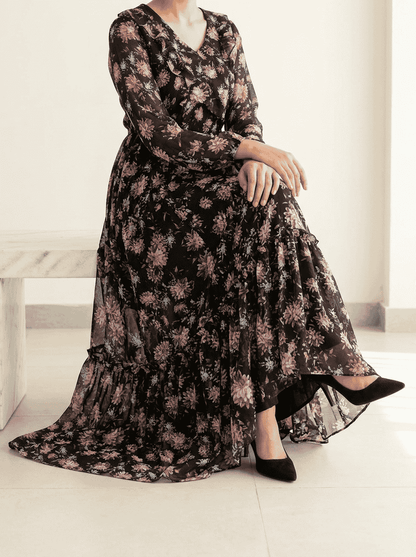 Belle Noir Chiffon Maxi