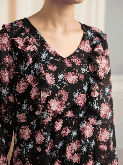 Belle Noir Chiffon Maxi