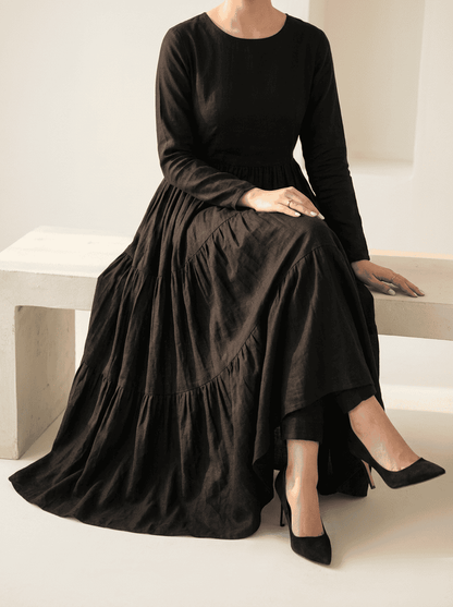 The Onyx Linen Maxi