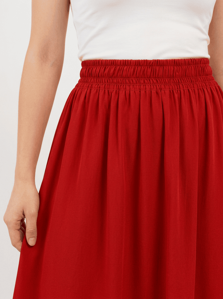 The Quiet Skirt Crimson