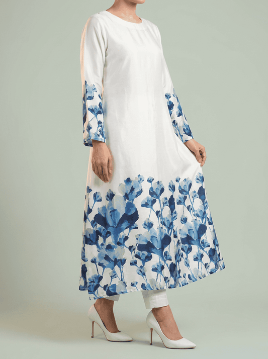 Indigo Bloom Silk Maxi