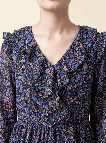 Violet Bloom Chiffon Maxi