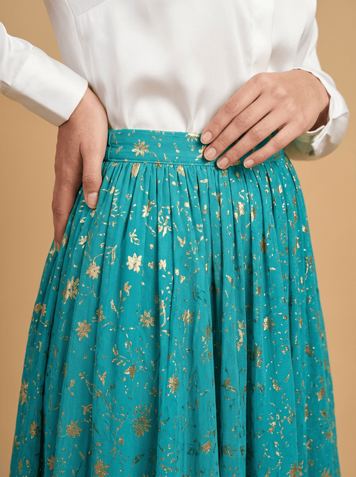 Gilded Teal Skirt