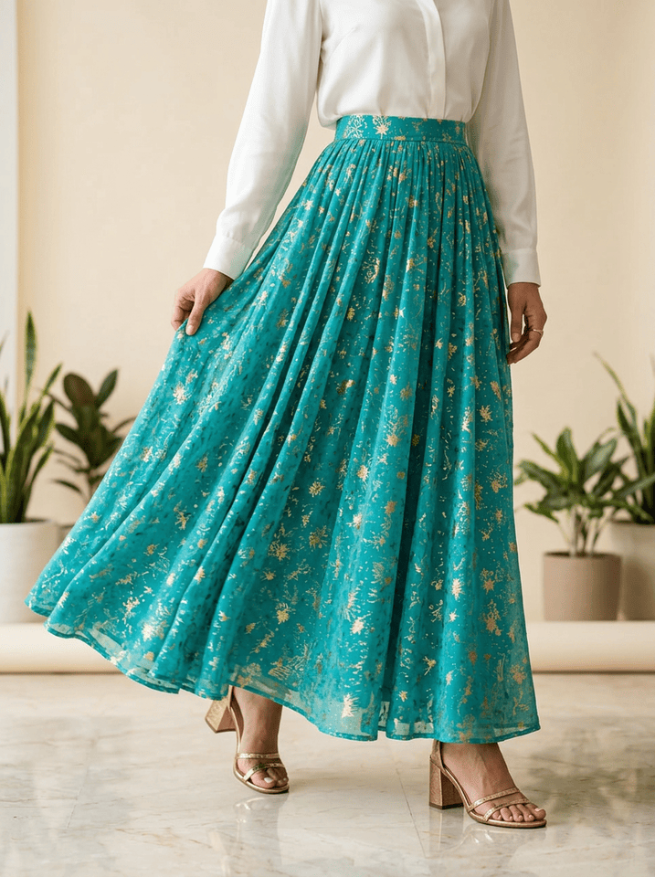 Gilded Teal Skirt