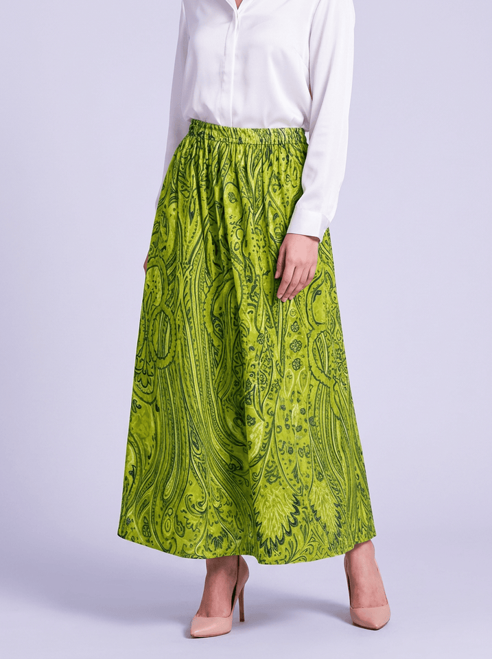 Lime Paisley Skirt
