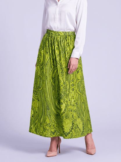 Lime Paisley Skirt