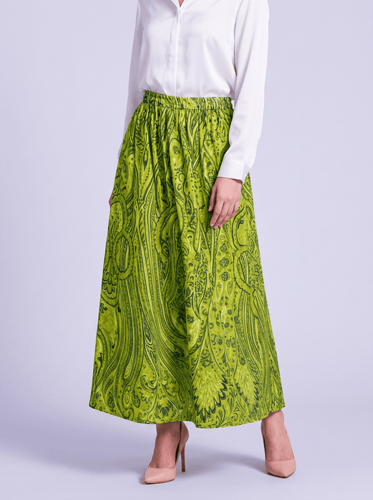 Lime Paisley Skirt