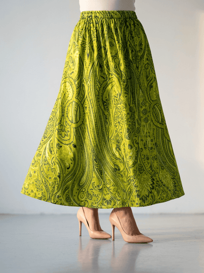 Lime Paisley Skirt