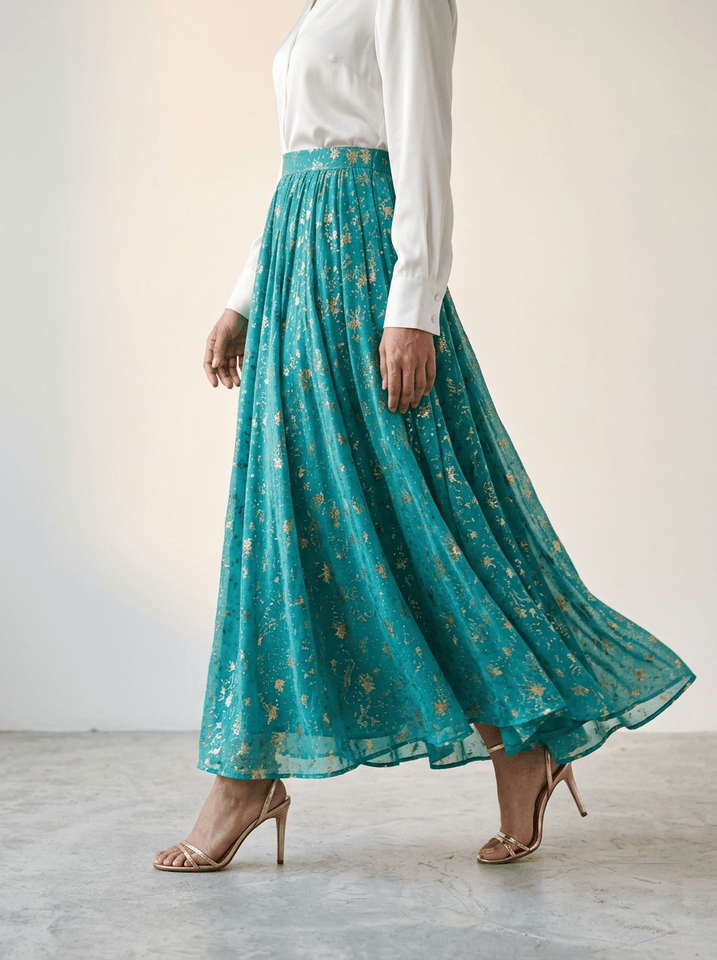 Gilded Teal Skirt