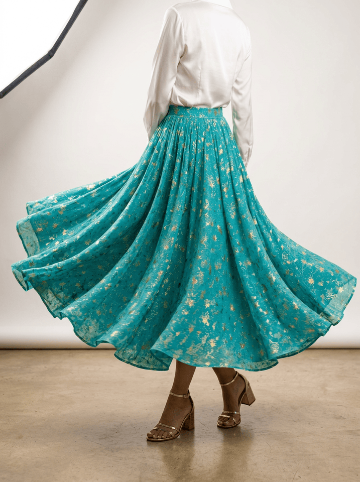 Gilded Teal Skirt
