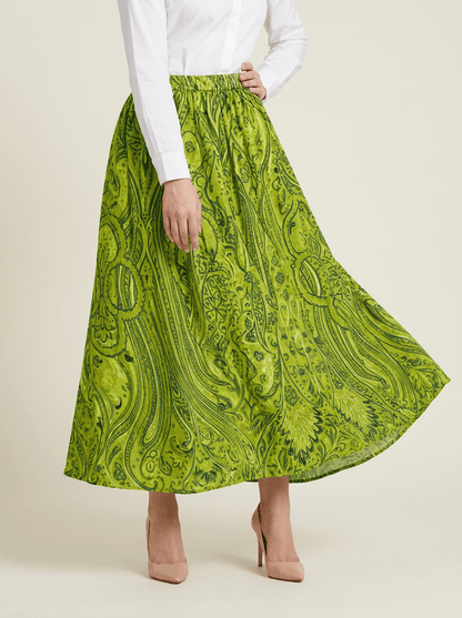 Lime Paisley Skirt