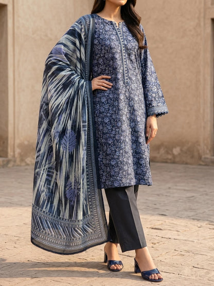 Ajrak - 3 Piece Stitched Lawn Suit
