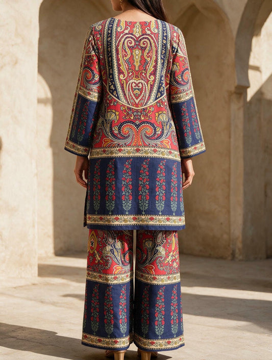 Claret Paisley Co-Ord Set