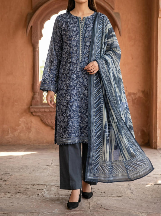 Ajrak - 3 Piece Stitched Lawn Suit
