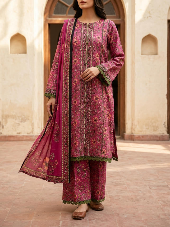 Gulaab - 3 Piece Stitched Lawn Suit