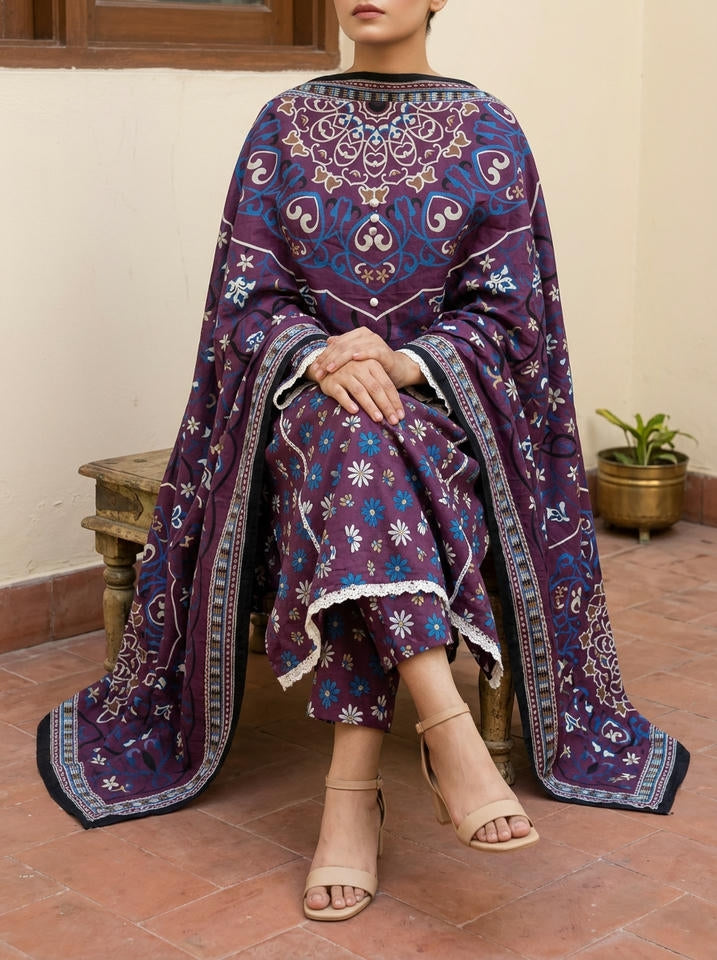 Anjum - 3 Piece Stitched Lawn Suit