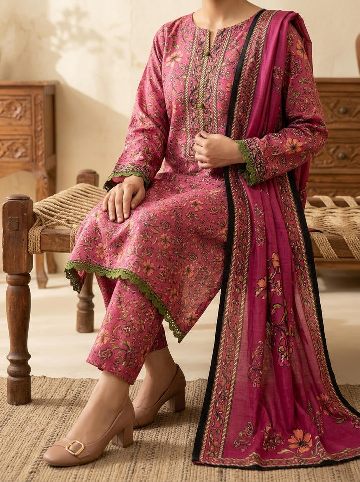 Gulaab - 3 Piece Stitched Lawn Suit