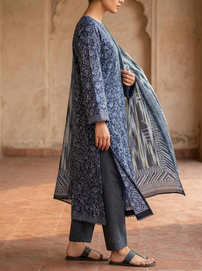 Ajrak - 3 Piece Stitched Lawn Suit