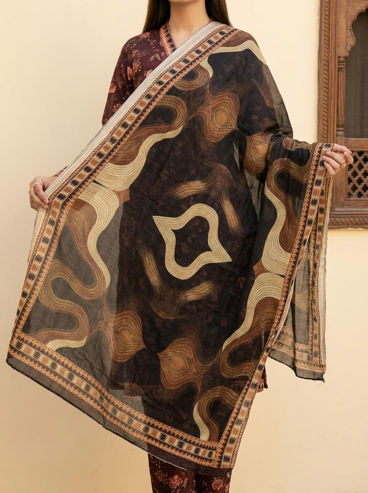 Shaam - 3 Piece Stitched Lawn Suit