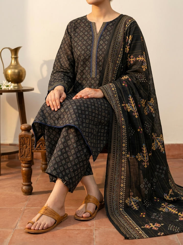 Raat - 3 Piece Stitched Lawn Suit